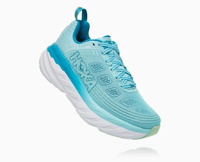 Hoka Gåsko Tilbud - HOKA ONE ONE Bondi 6 Dame Aqua [NO-32DXRA]